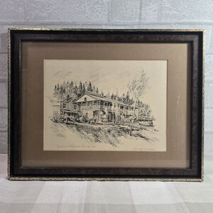 Framed Print ~ George Mathis California Artist~ Sierra Nevada House III ~ Signed